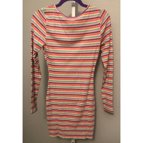 NWT SHOWPO MULTICOLORED STRIPED DRESS - Picture 2 of 3
